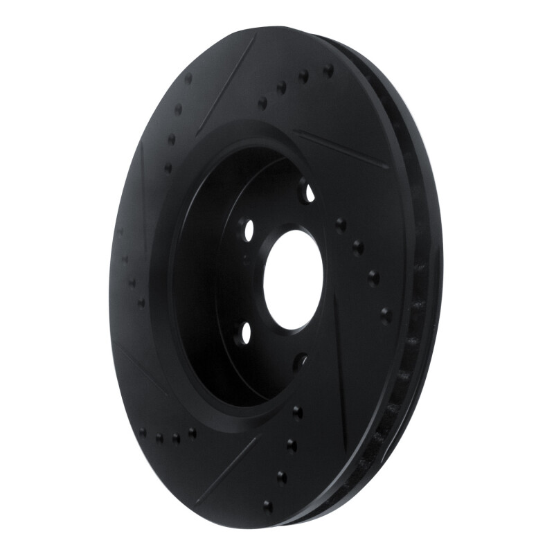 Toyota C-HR Brake Rotor (1) - Front Right - R1 Concepts - Drilled & Slotted - Black - `18-`22